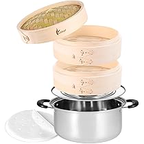 Amazon | 【料理研究家監修】竹セイロ 手作り 竹せいろ 本体2個・蓋1